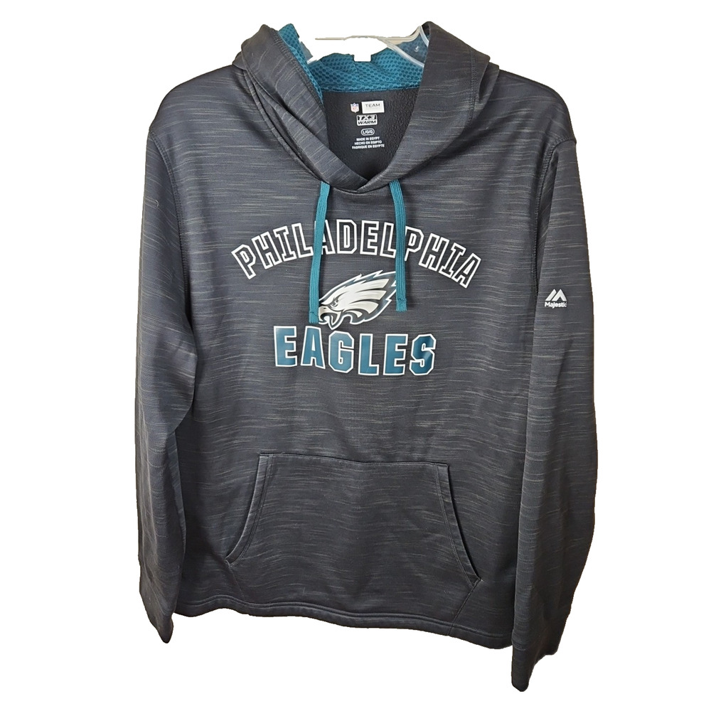 NFL Philadelphia Eagles Hoodie Sweatshirt Men Large TX3 Warm Football Team Logo